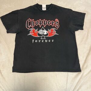 Choppers Forever Graphic Tee - Black with Red & White Print